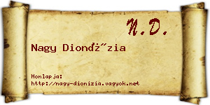 Nagy Dionízia névjegykártya